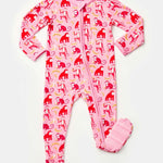 Soft & Stretchy Zipper Footie - Monkeying Around Pink | Milk & Baby