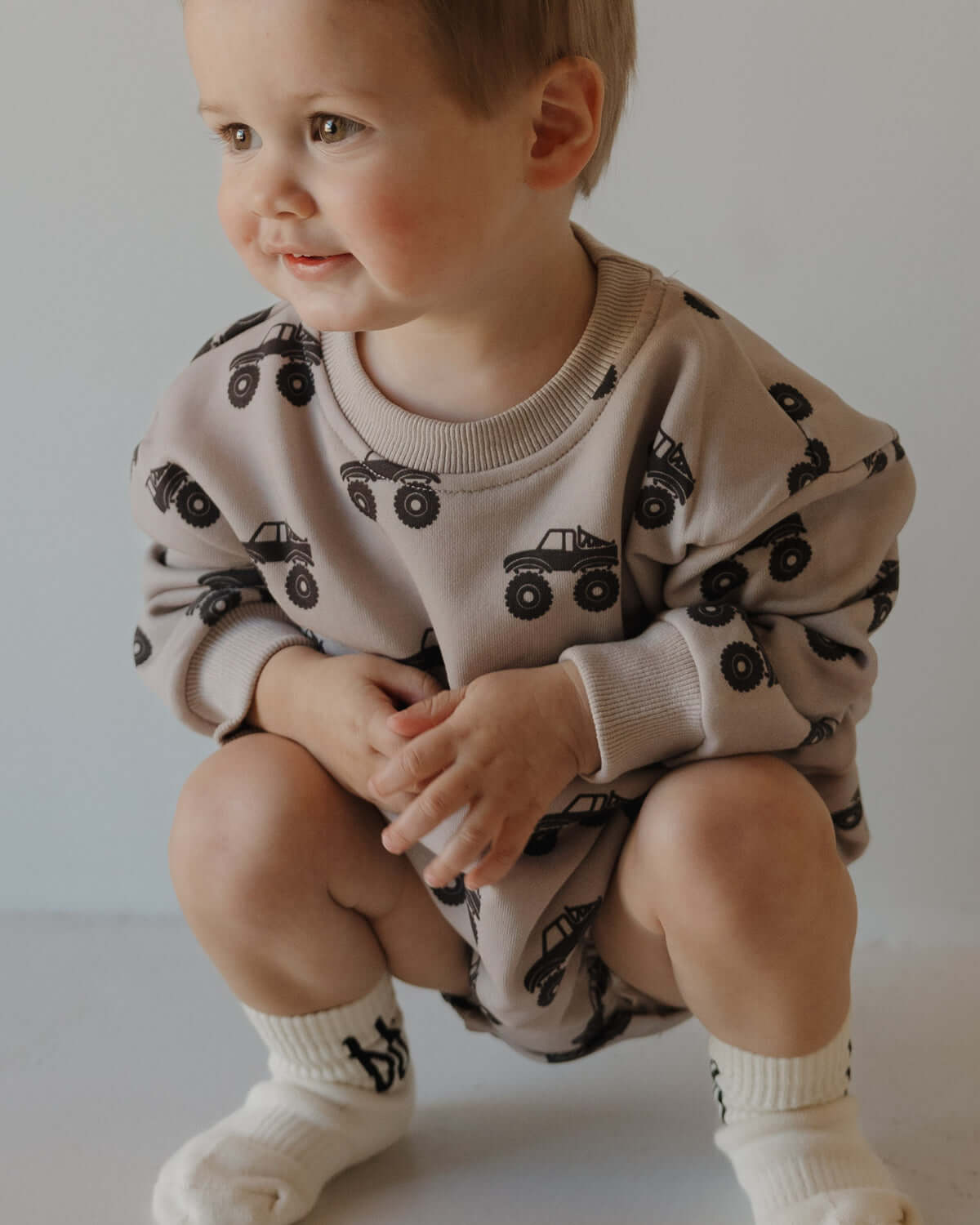 Monster Truck | Sweatshirt Romper