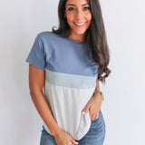 Full Zip Breastfeeding Tee | Sky Blue