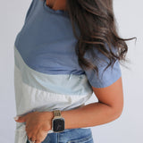 Full Zip Breastfeeding Tee | Sky Blue