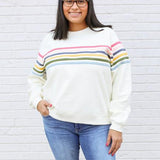 Six Stripe Invisible Zip Breastfeeding Sweatshirt