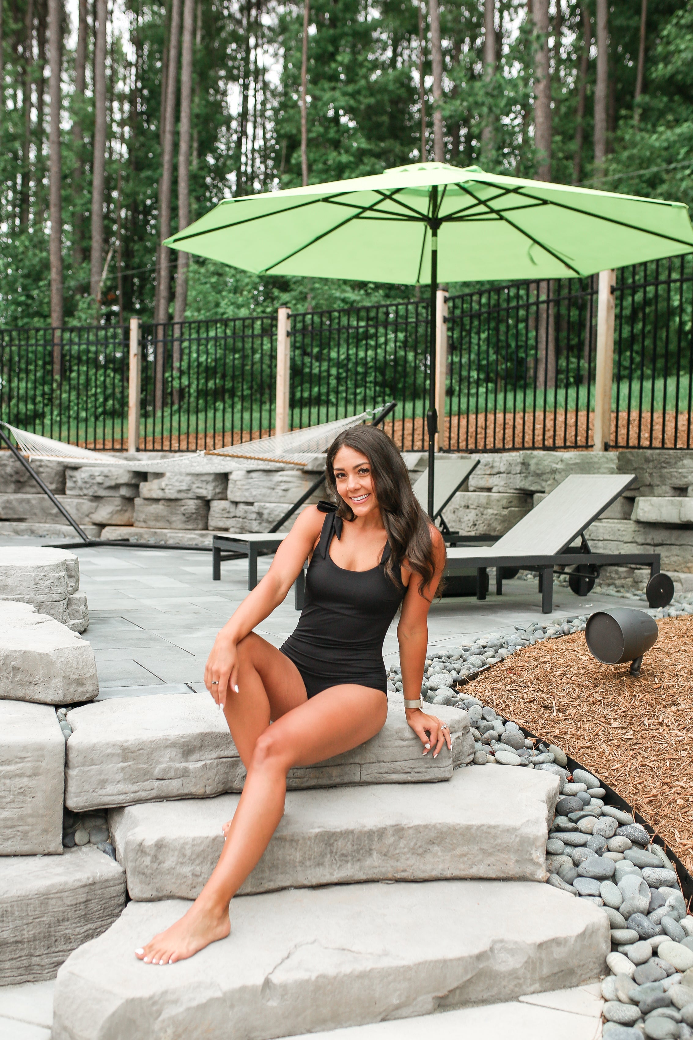 Ribbed One Piece Tie Shoulder Breastfeeding Swimsuit | Milk & Baby