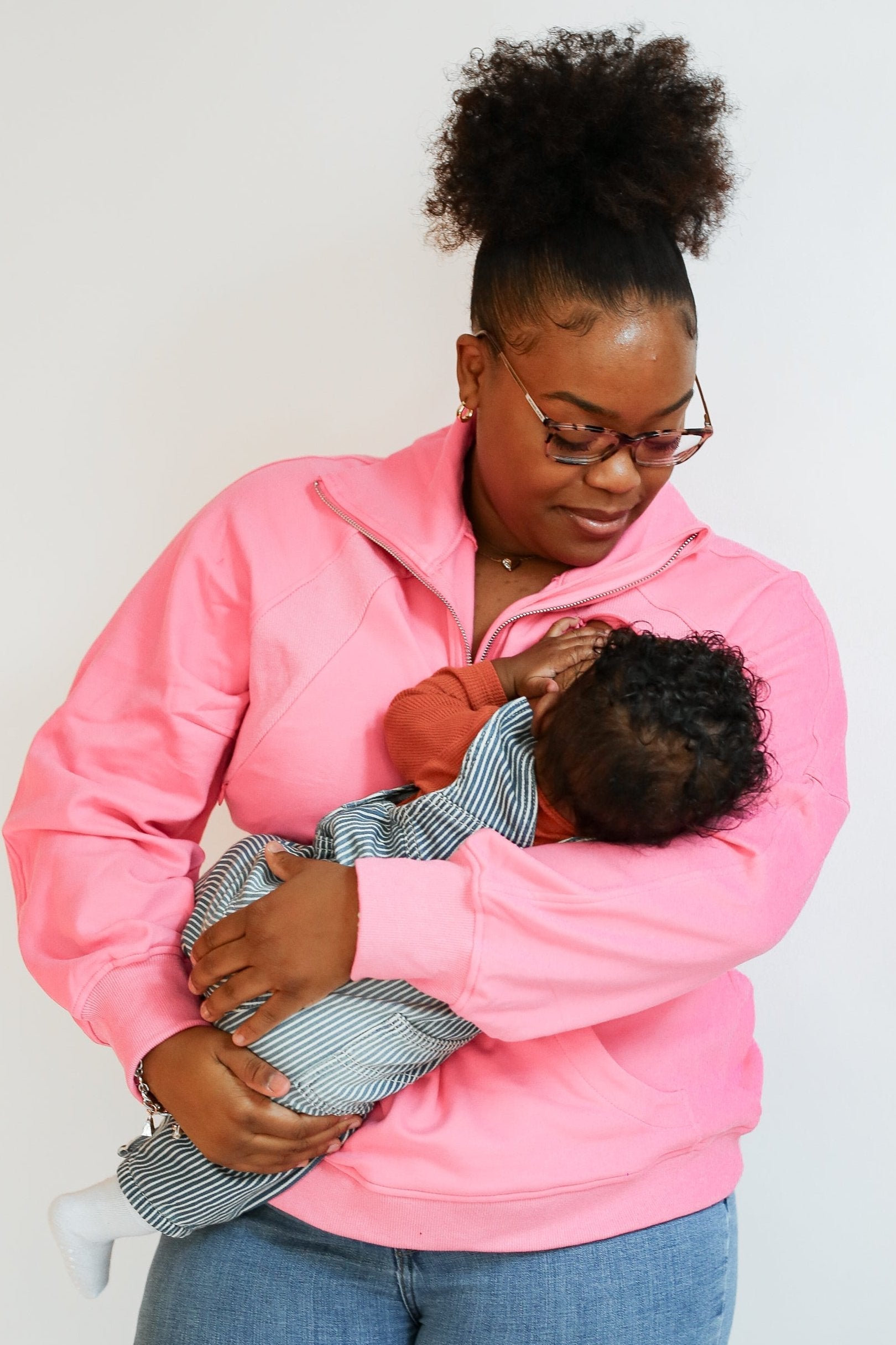 Oversized Three Zip Breastfeeding Sweatshirt | Milk & Baby