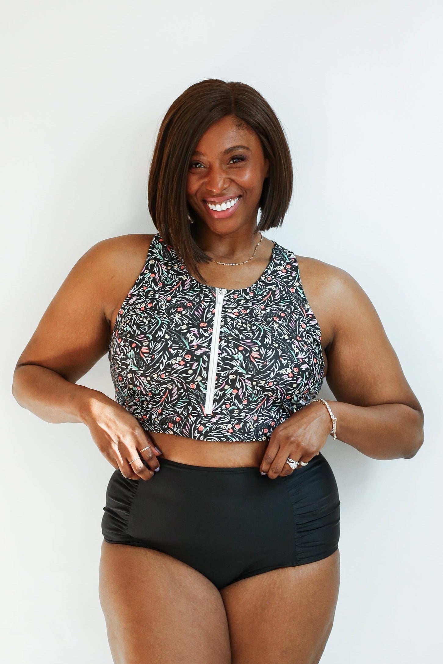 Crop Zip Up Breastfeeding Swimsuit Top | Milk & Baby