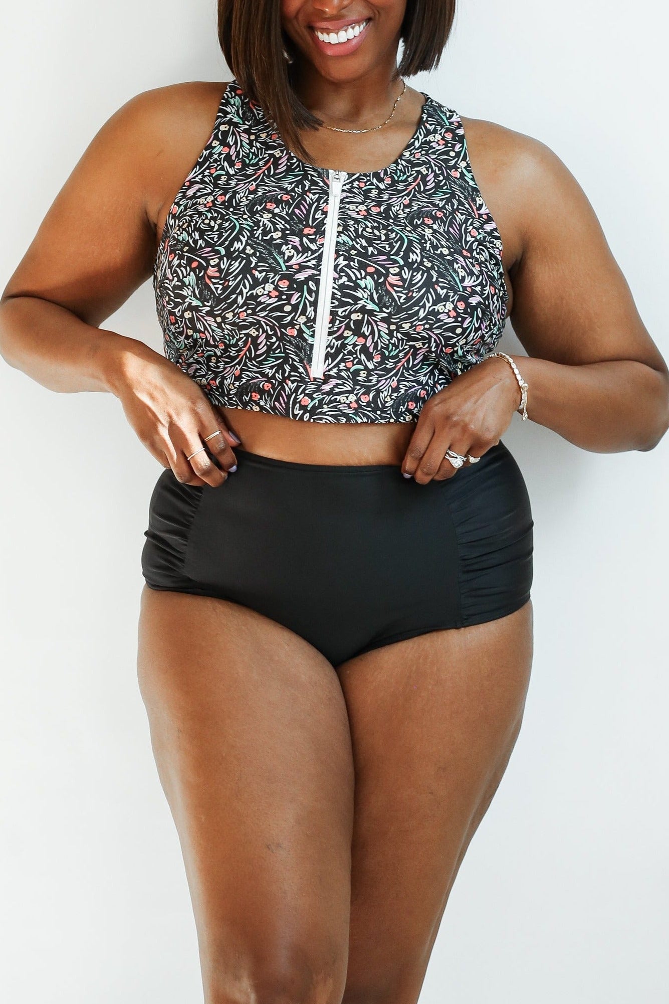 Moderate Coverage High Waist Bikini Bottoms | Milk & Baby
