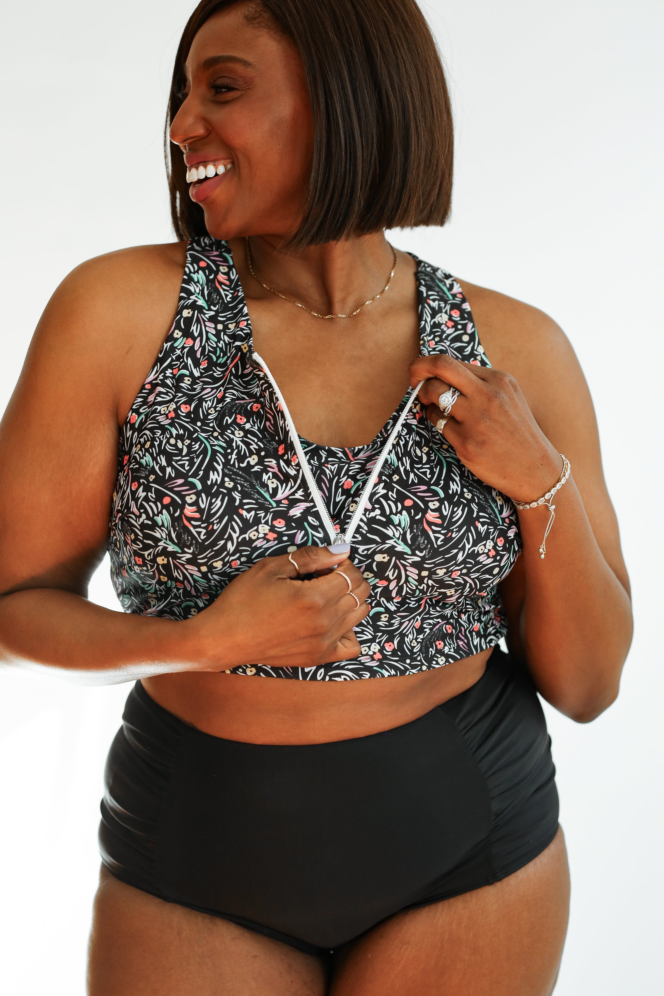Crop Zip Up Breastfeeding Swimsuit Top | Milk & Baby