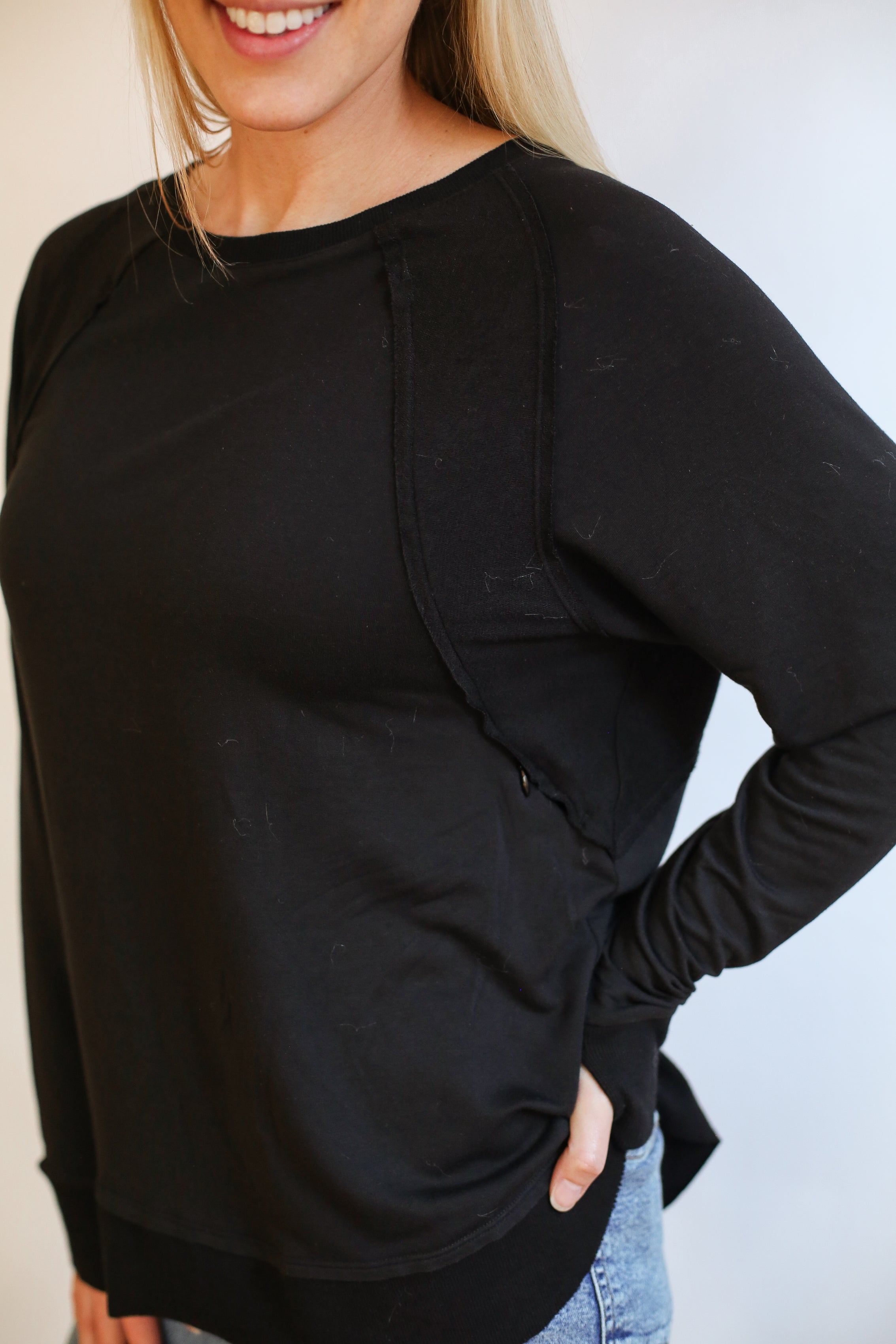 Free Flowing Long Sleeve Nursing Top | Milk & Baby