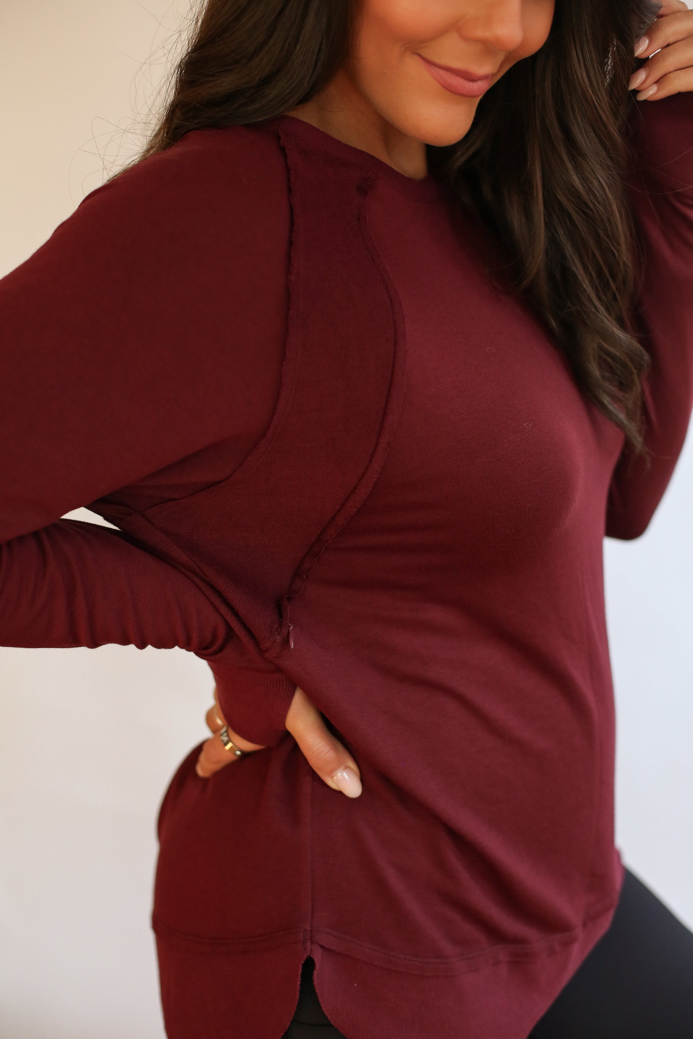 Free Flowing Long Sleeve Nursing Top | Milk & Baby