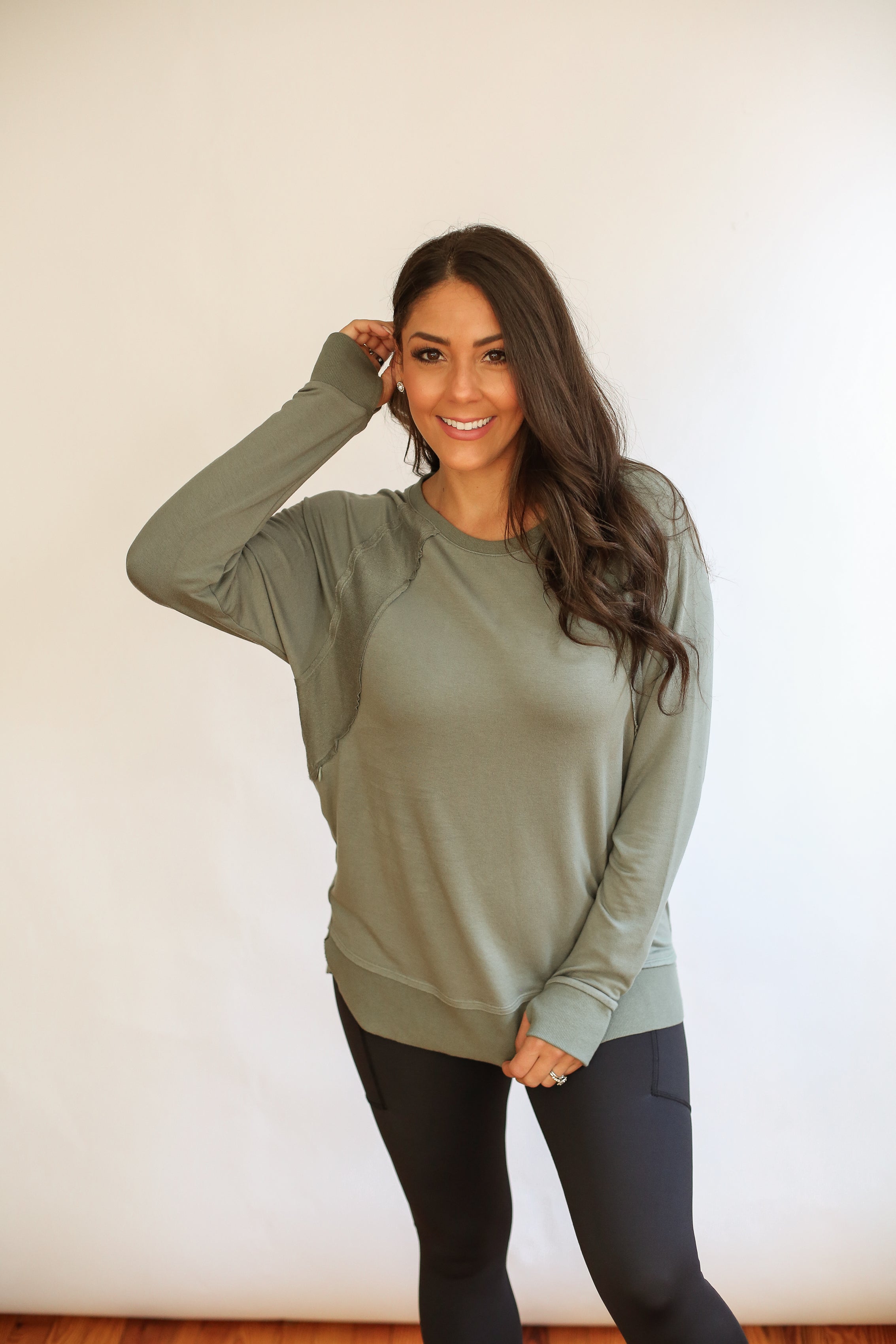 Free Flowing Long Sleeve Nursing Top | Milk & Baby