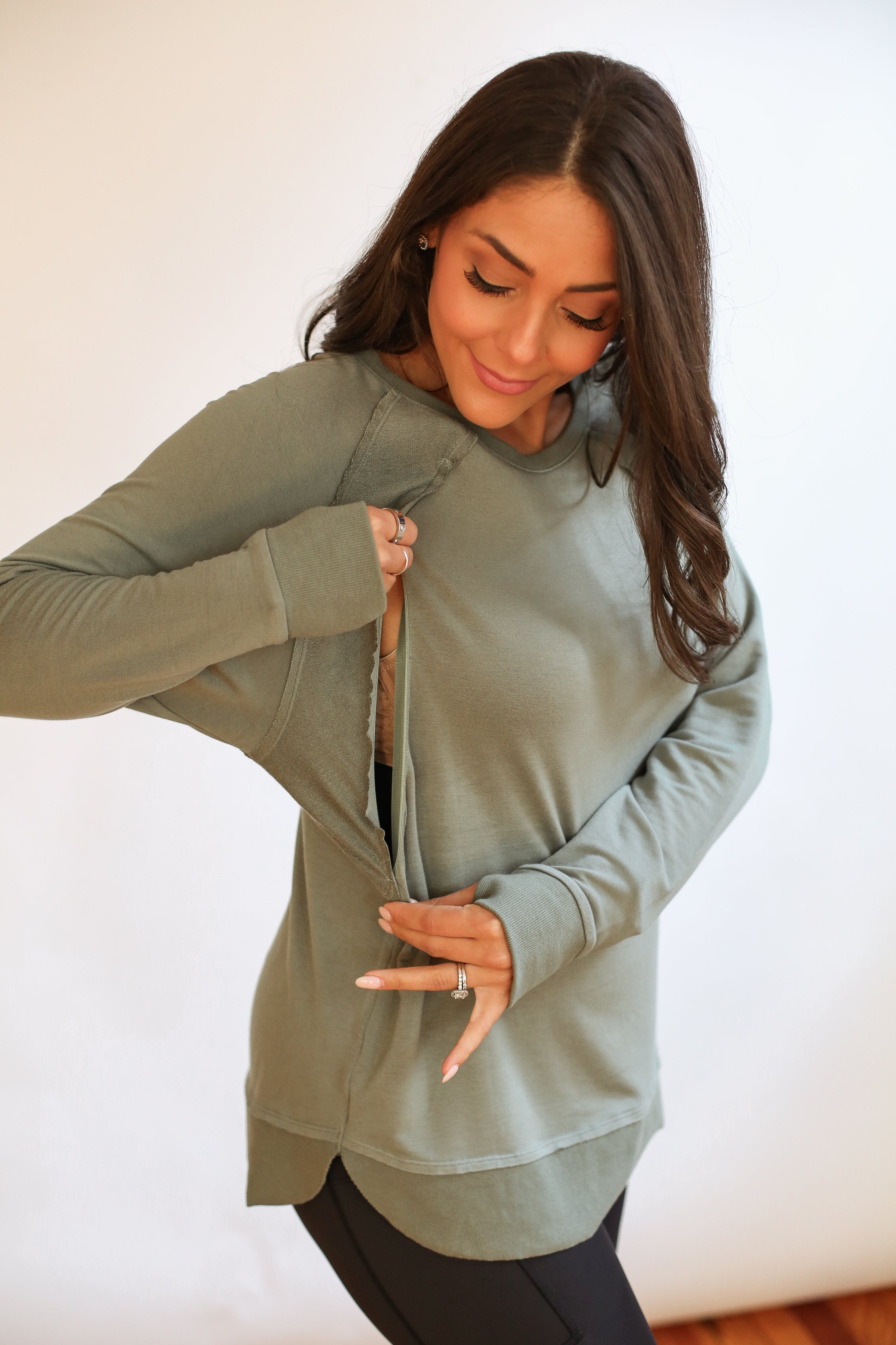 Free Flowing Long Sleeve Nursing Top | Milk & Baby