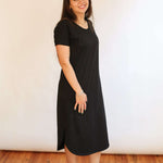 Invisible Zipper Midi Breastfeeding T-Shirt Dress | Milk & Baby