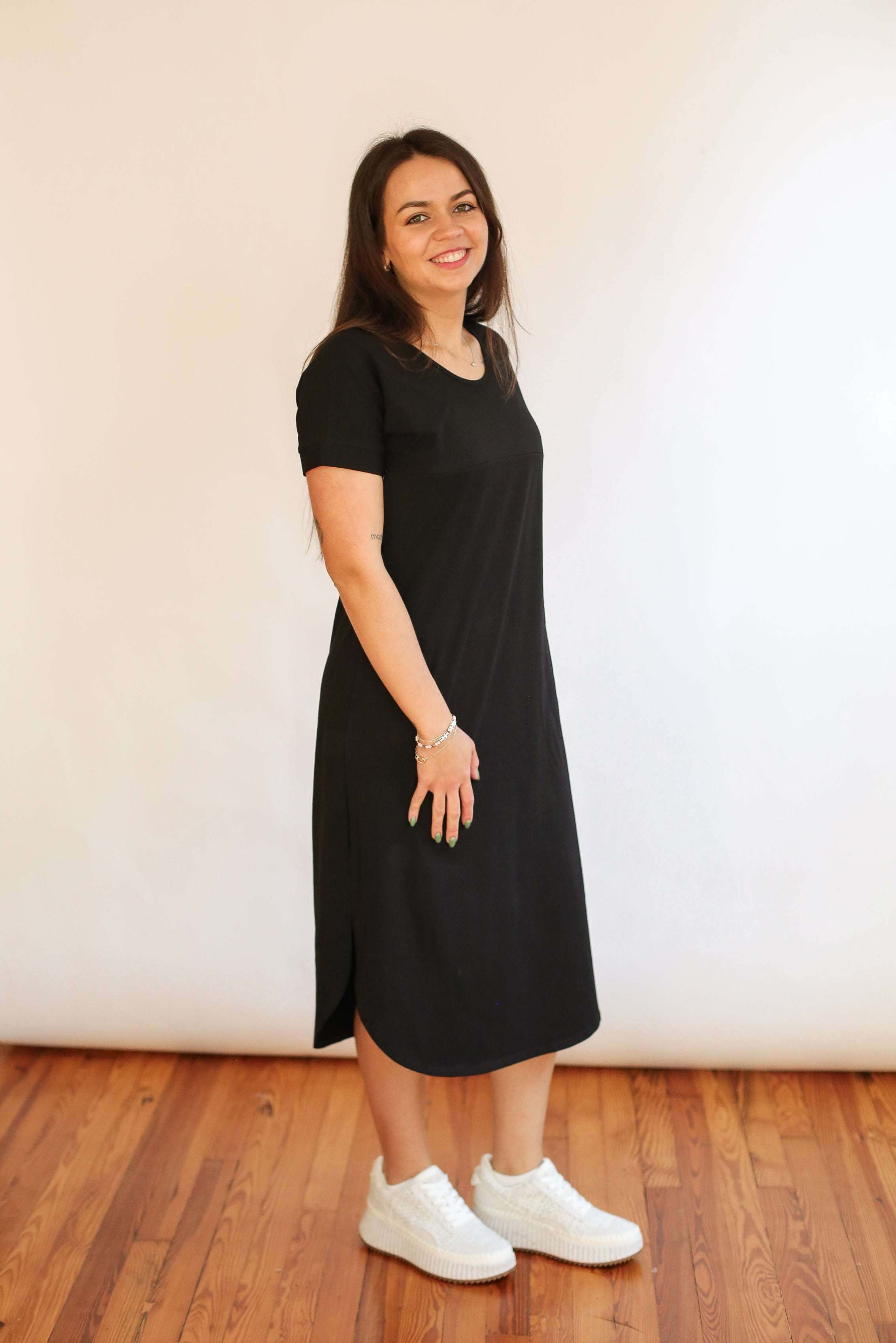 midi t shirt dresses for women Invisible Zipper Midi Breastfeeding T-Shirt Dress