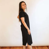 Invisible Zipper Midi Breastfeeding T-Shirt Dress | Milk & Baby