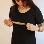 Invisible Zipper Midi Breastfeeding T-Shirt Dress | Milk & Baby