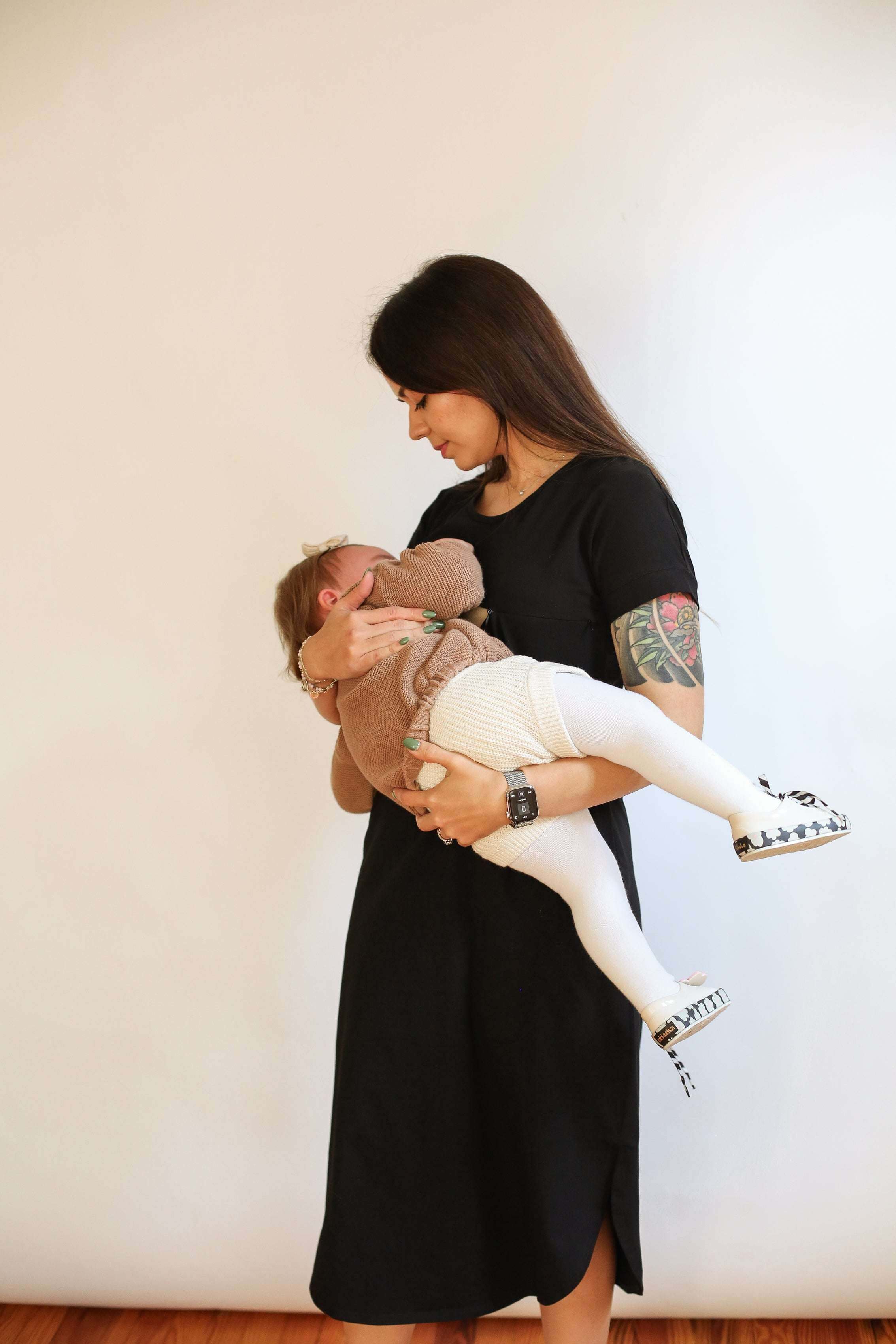 breastfeeding shirt dress Pregnancy and nursing dress Bertille white