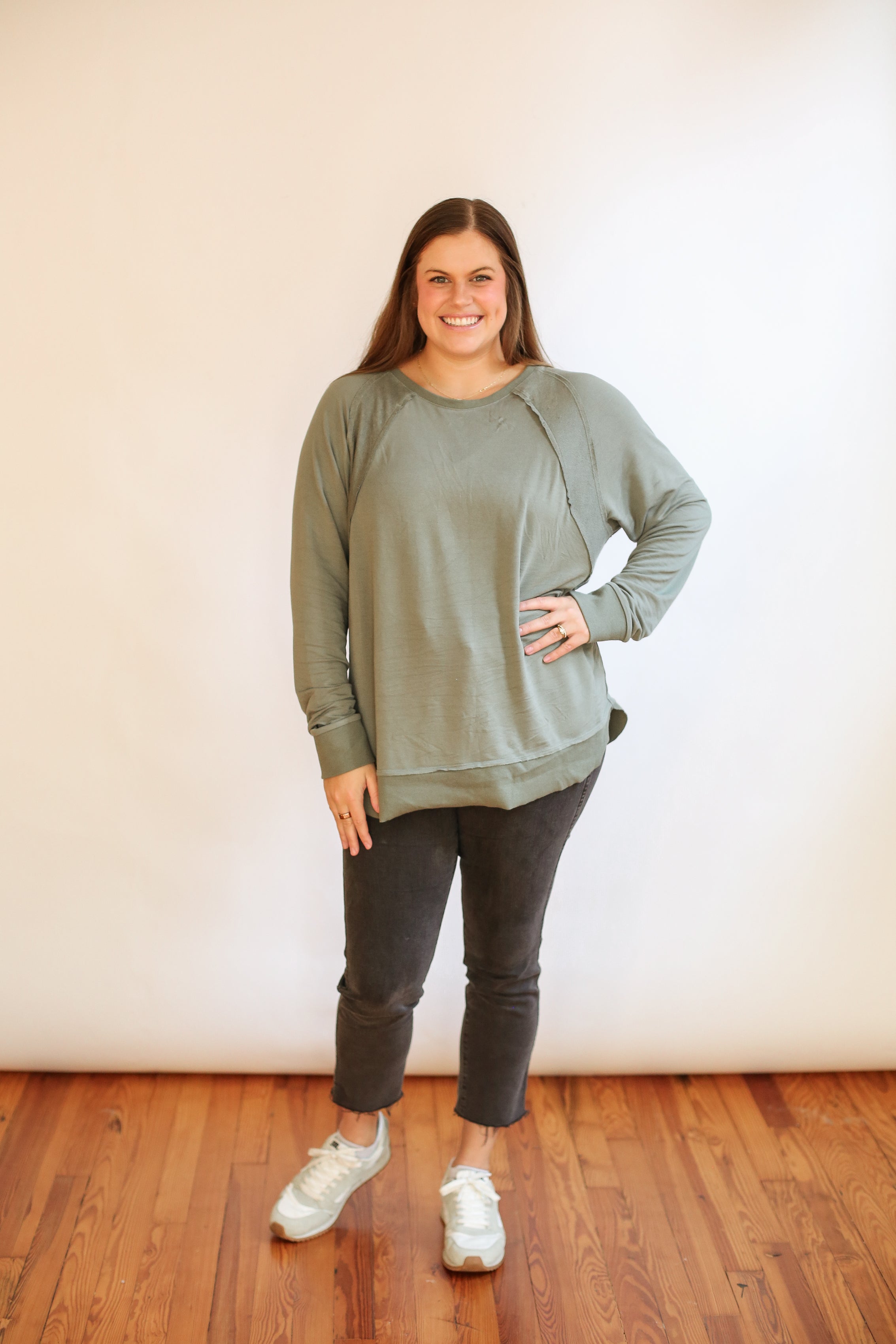 Free Flowing Long Sleeve Nursing Top | Milk & Baby