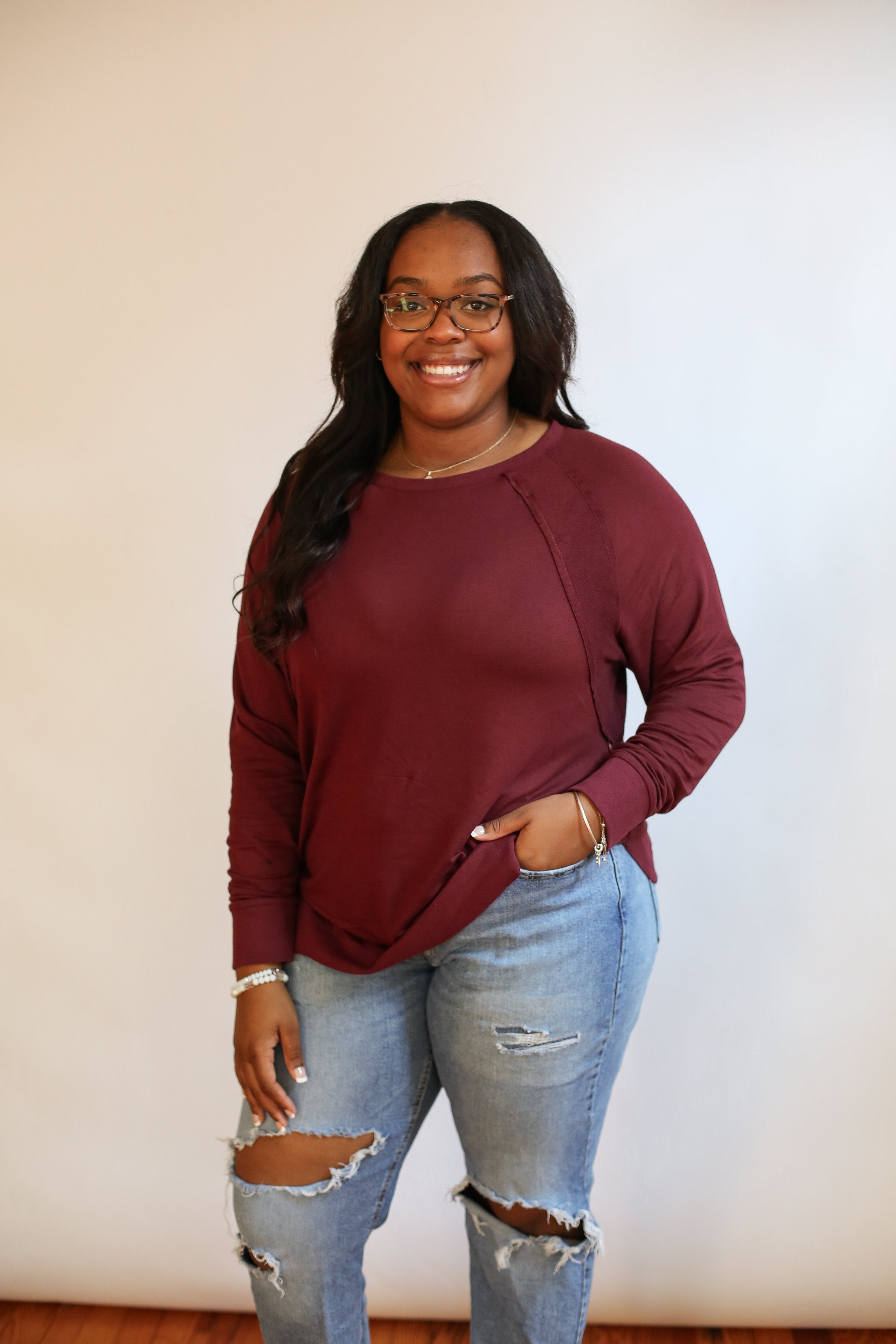 Free Flowing Long Sleeve Nursing Top | Milk & Baby