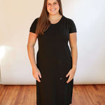 Invisible Zipper Midi Breastfeeding T-Shirt Dress | Milk & Baby
