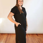 Invisible Zipper Midi Breastfeeding T-Shirt Dress | Milk & Baby