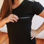 Invisible Zipper Midi Breastfeeding T-Shirt Dress | Milk & Baby