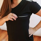 Invisible Zipper Midi Breastfeeding T-Shirt Dress | Milk & Baby