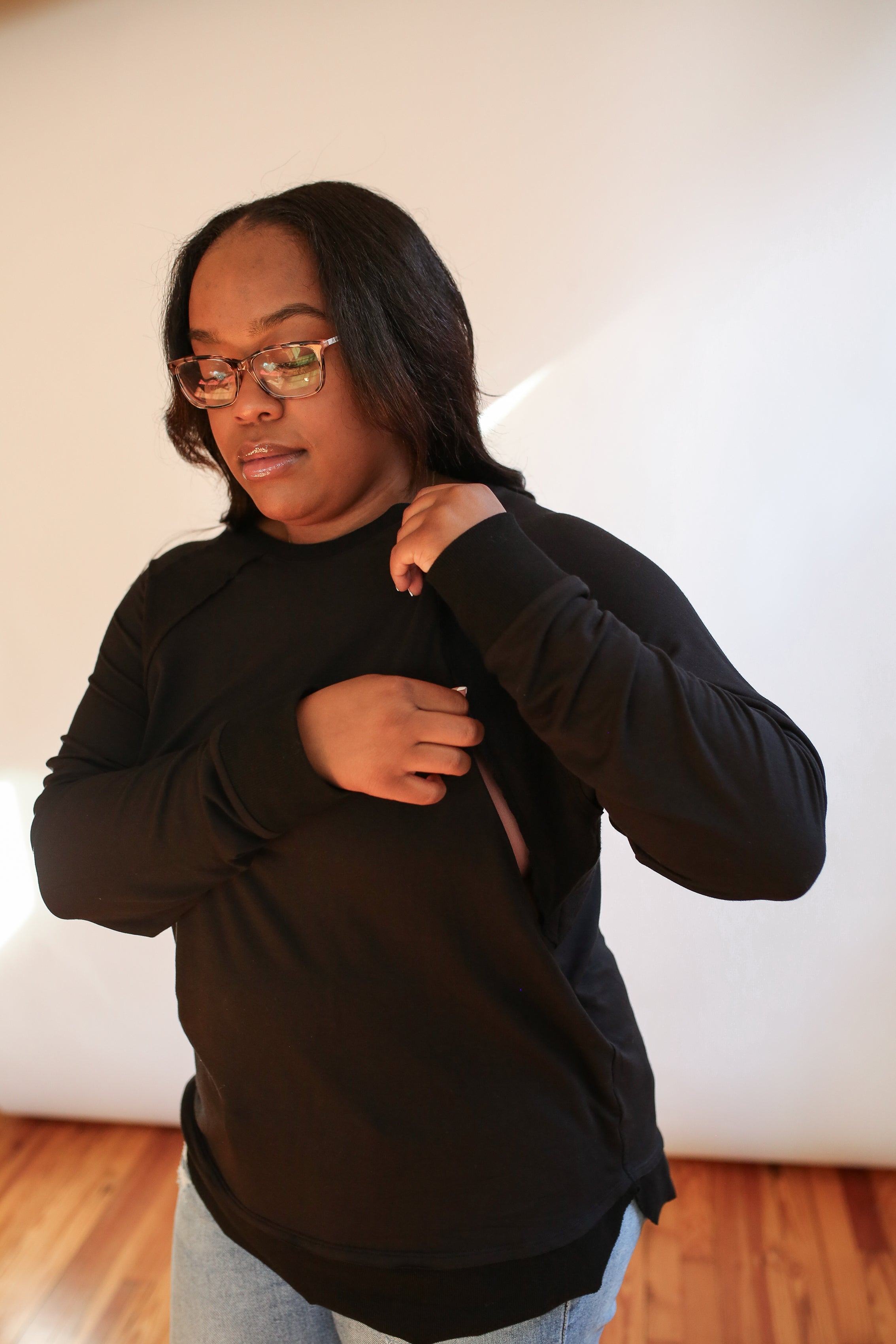 Free Flowing Long Sleeve Nursing Top | Milk & Baby