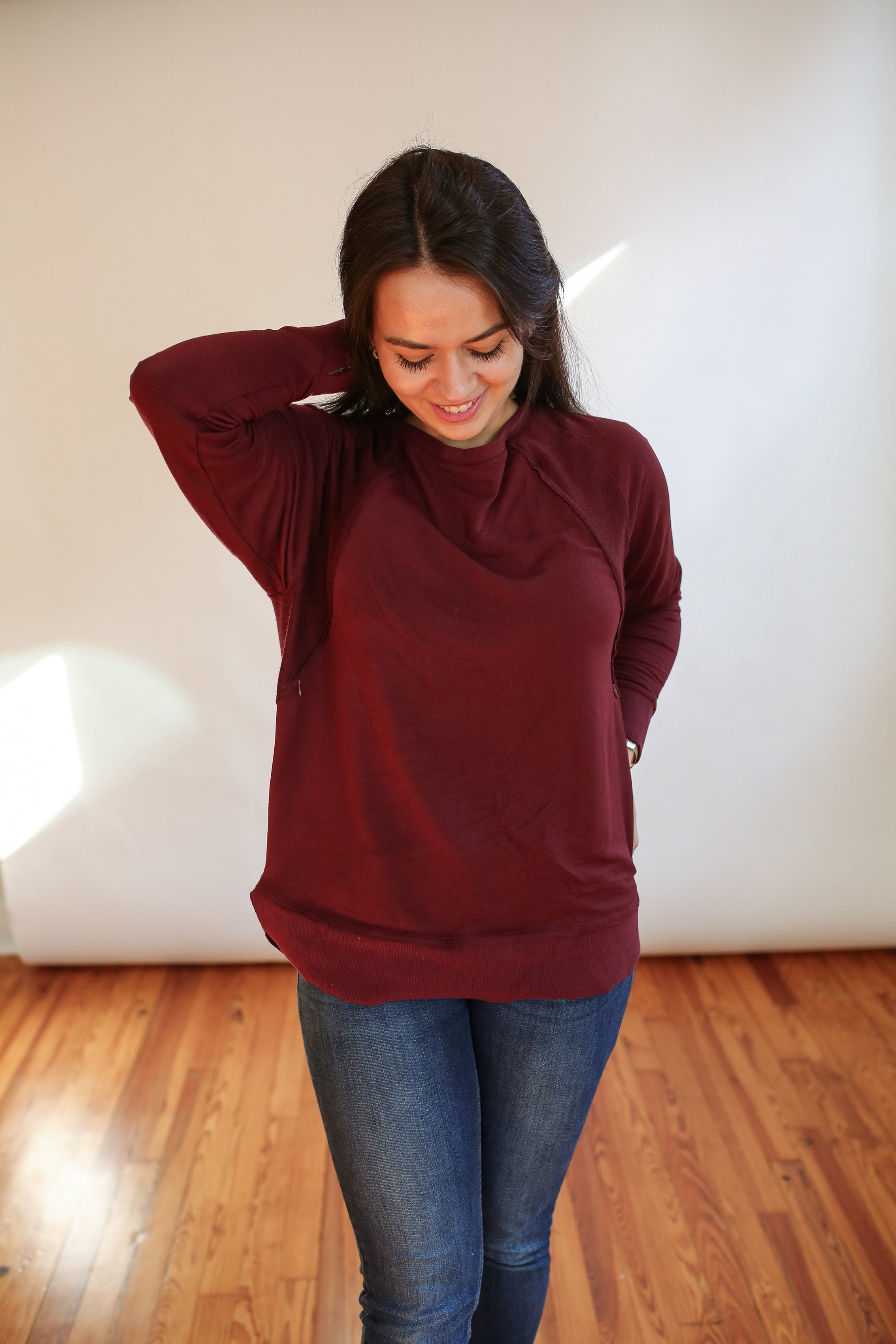Free Flowing Long Sleeve Nursing Top | Milk & Baby