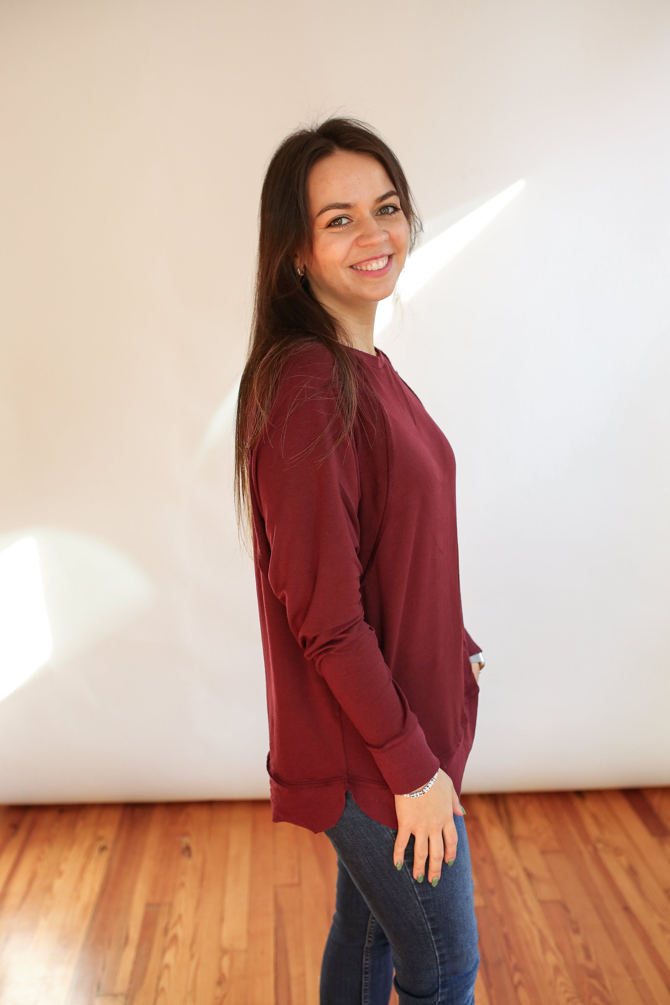 Free Flowing Long Sleeve Nursing Top | Milk & Baby