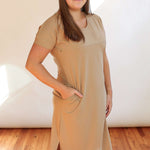 Invisible Zipper Midi Breastfeeding T-Shirt Dress | Milk & Baby