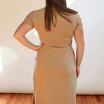 Invisible Zipper Midi Breastfeeding T-Shirt Dress | Milk & Baby