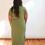 Invisible Zipper Midi Breastfeeding T-Shirt Dress | Milk & Baby