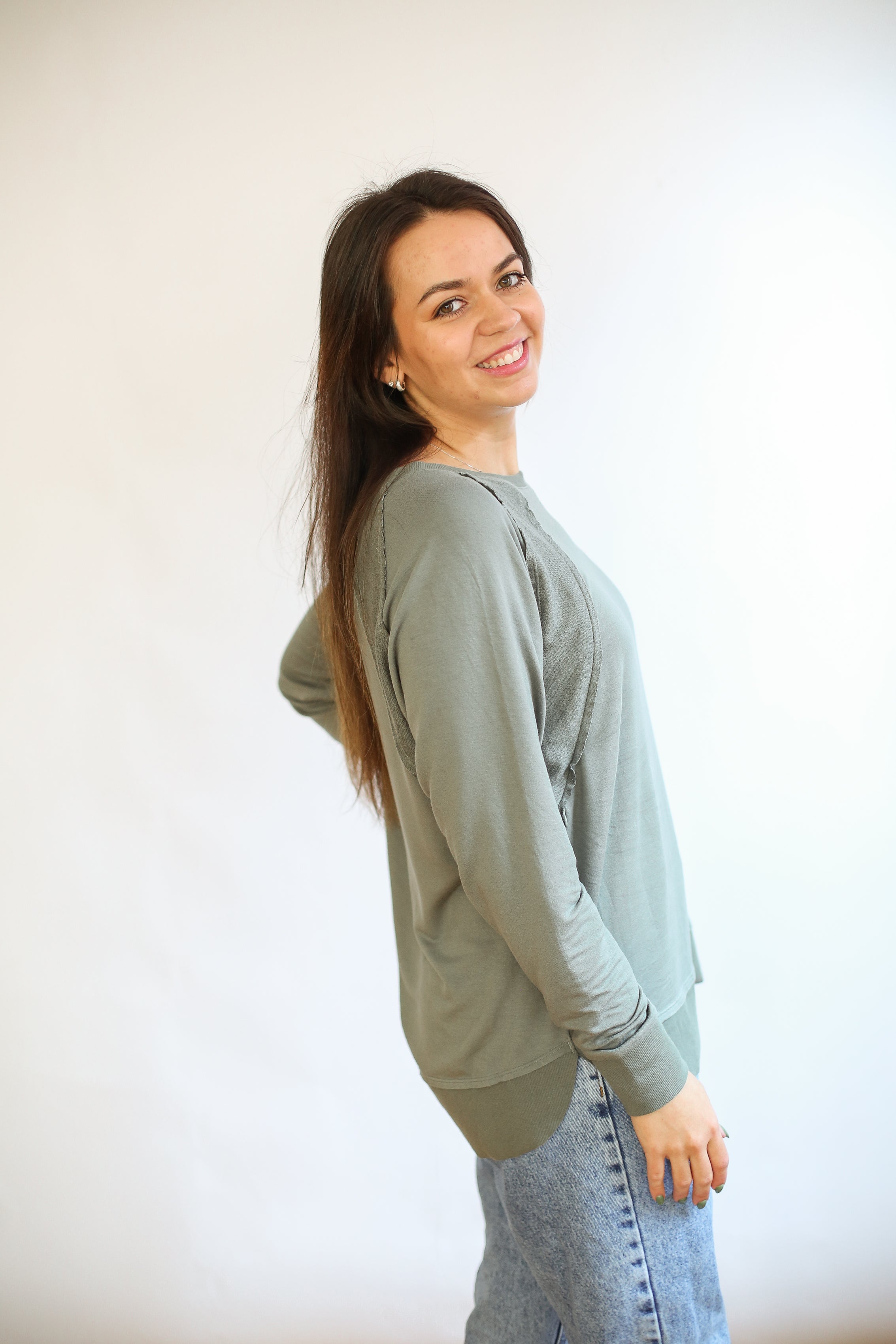 Free Flowing Long Sleeve Nursing Top | Milk & Baby