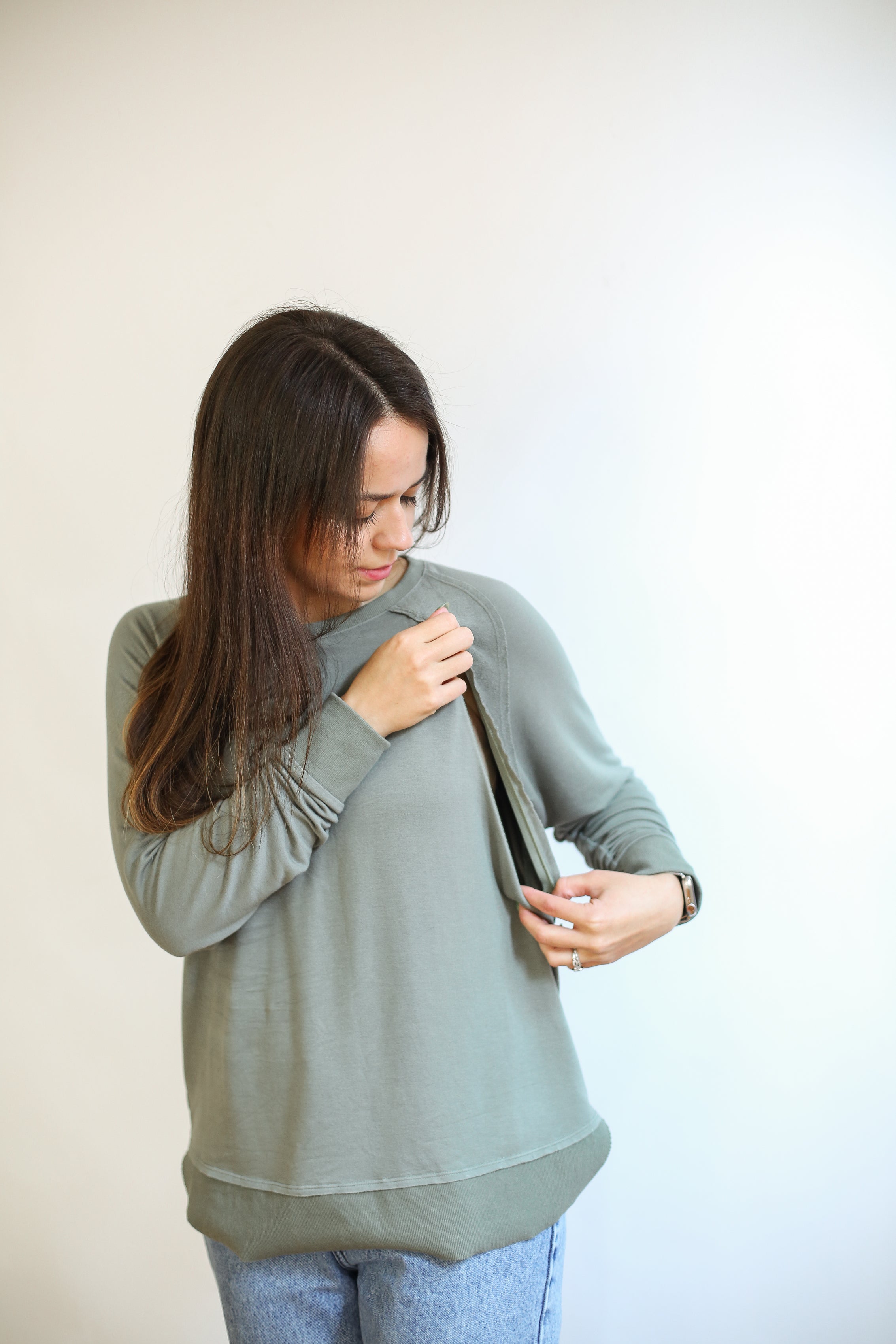 Free Flowing Long Sleeve Nursing Top | Milk & Baby