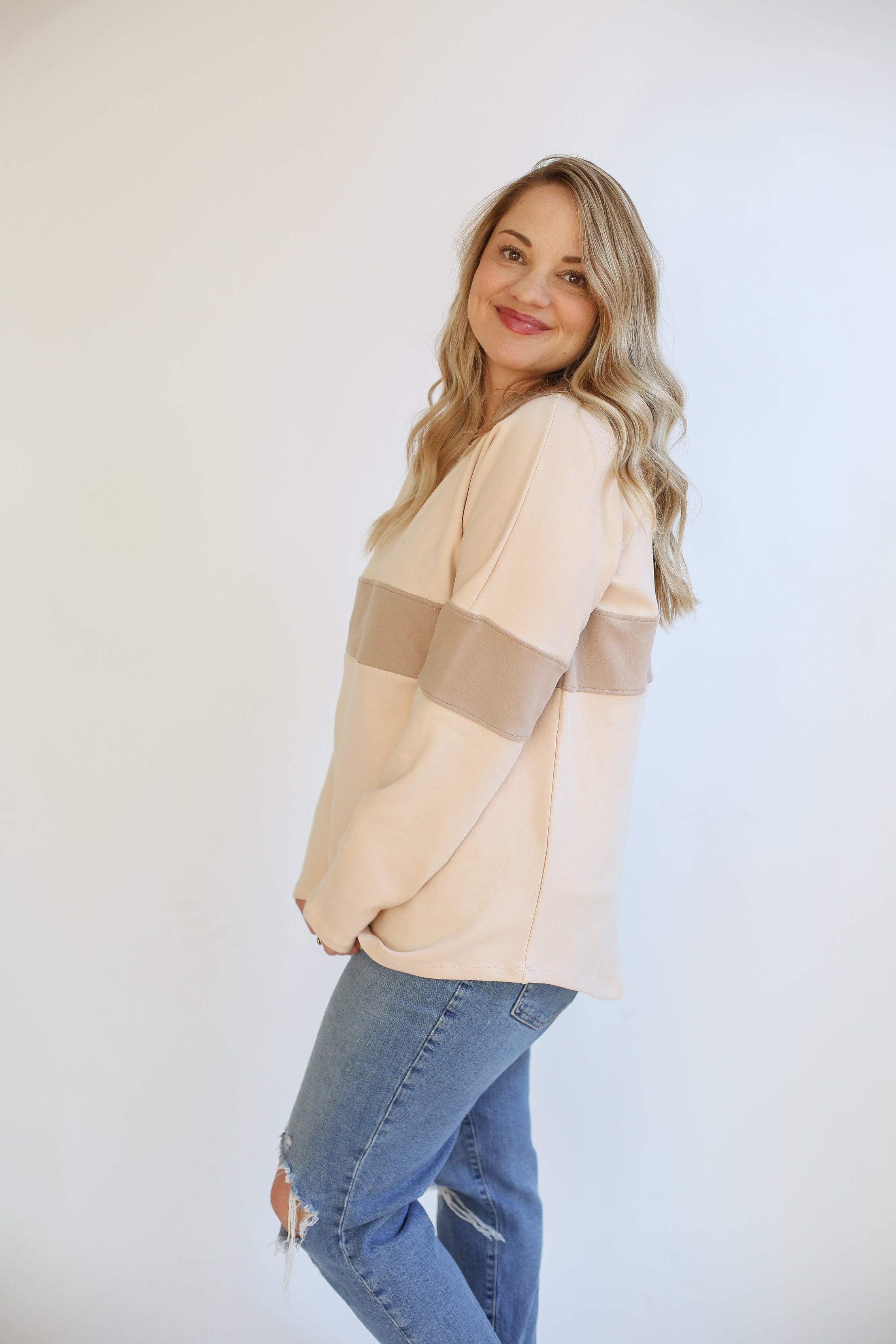 Varsity Dual Zip Breastfeeding Long Sleeve | Milk & Baby