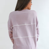 Relaxed Fit Invisible Zipper Breastfeeding Sweatshirt with Piping