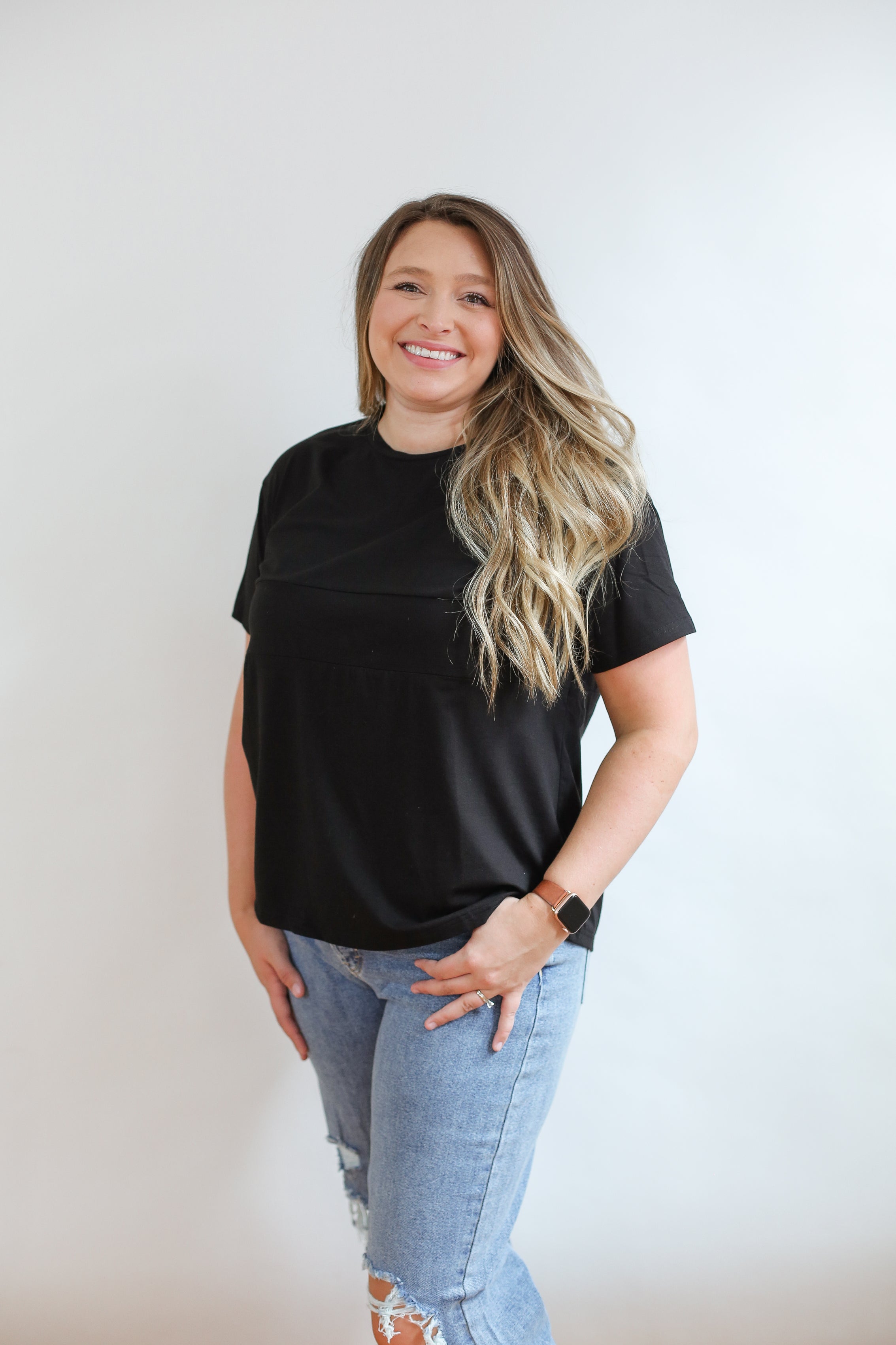 Full Zip Breastfeeding Tee | Milk & Baby