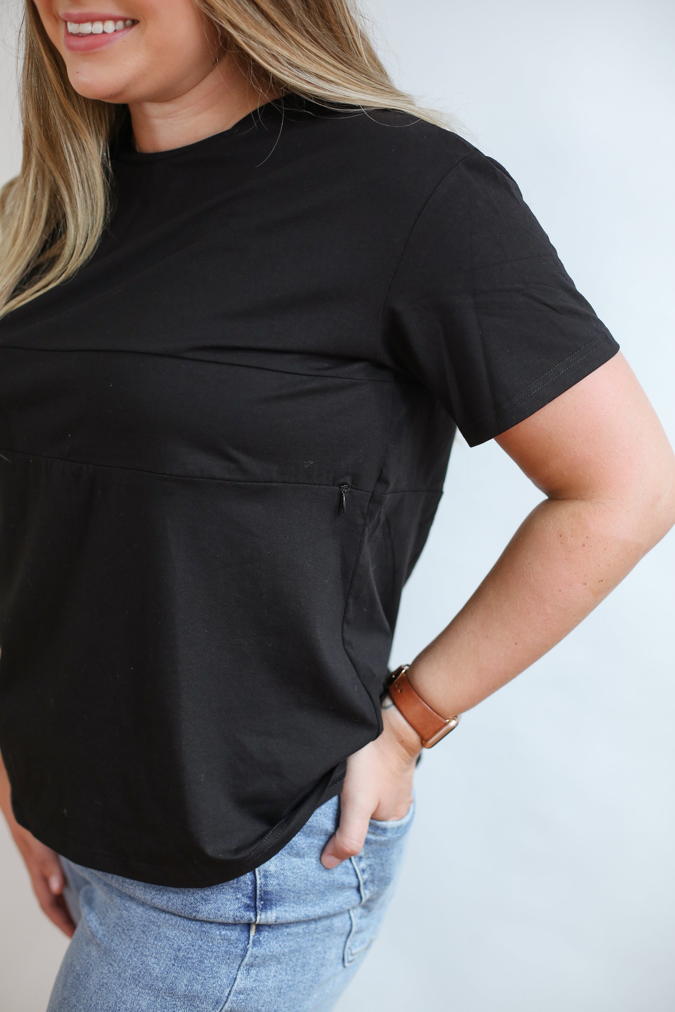 Full Zip Breastfeeding Tee | Milk & Baby