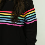 Six Stripe Invisible Zip Breastfeeding Sweatshirt