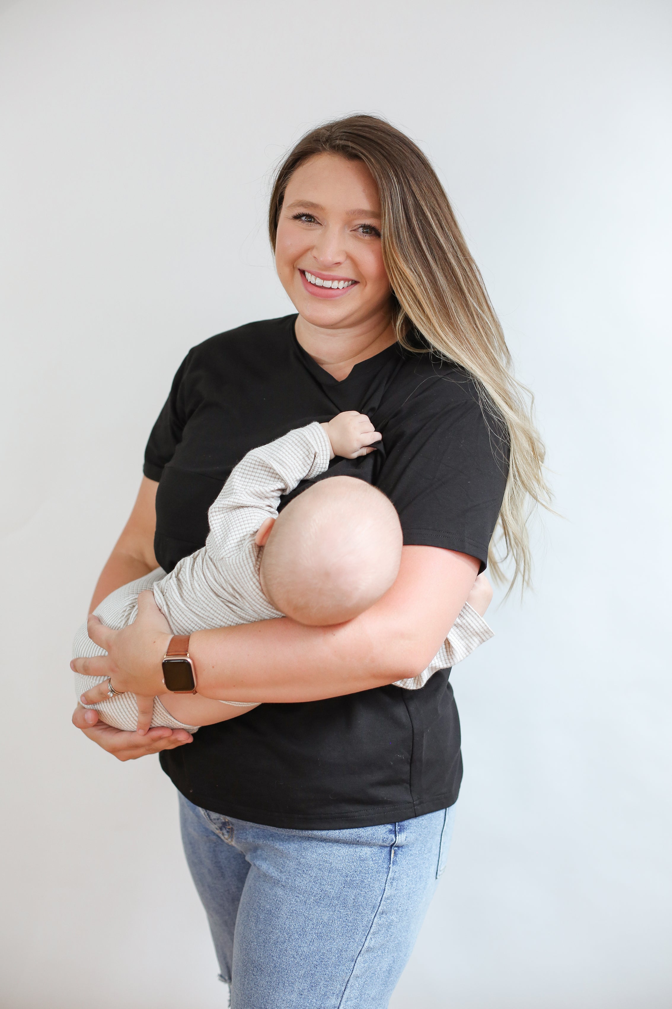 Full Zip Breastfeeding Tee | Milk & Baby
