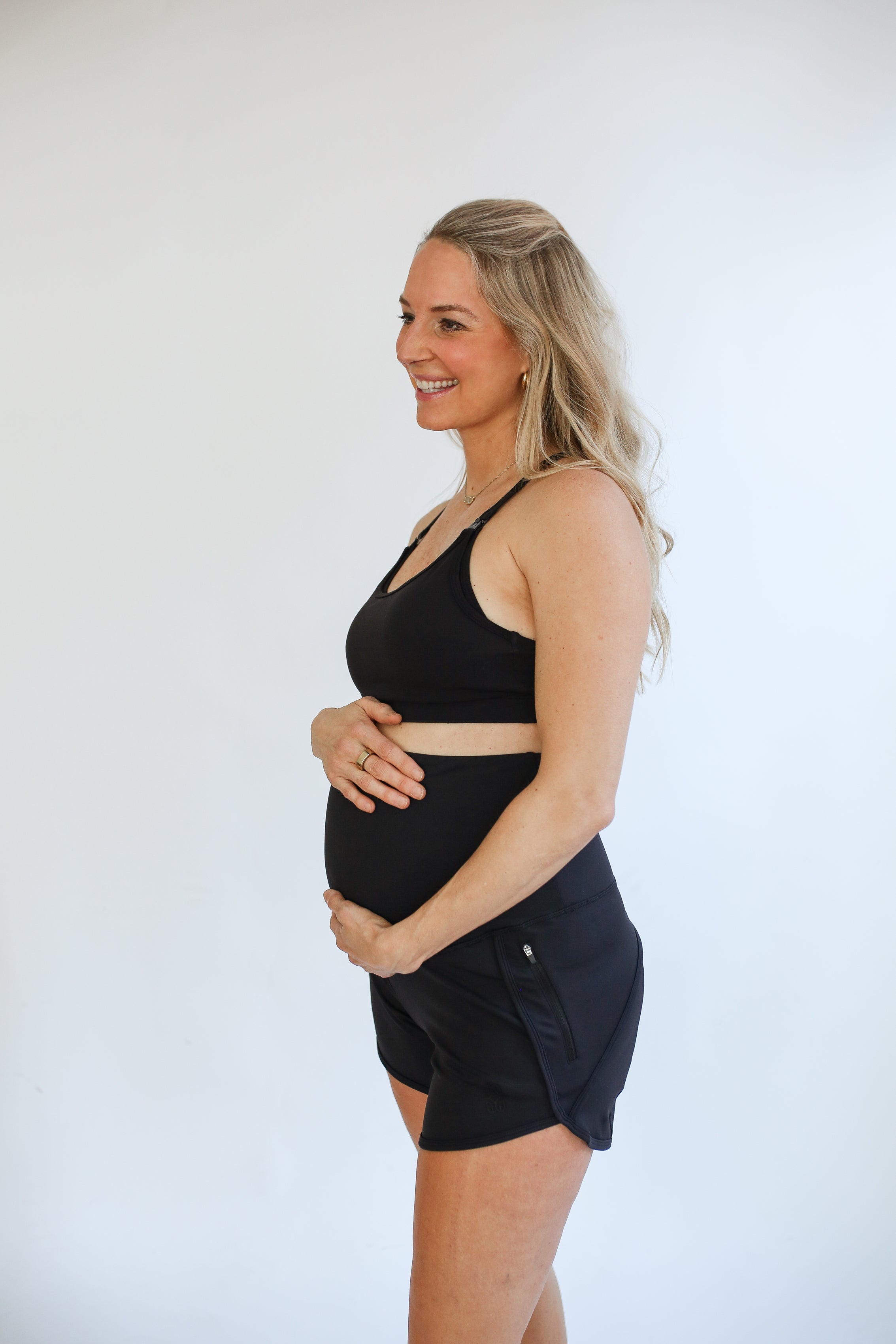 Maternity Athletic Shorts - Black | Milk & Baby