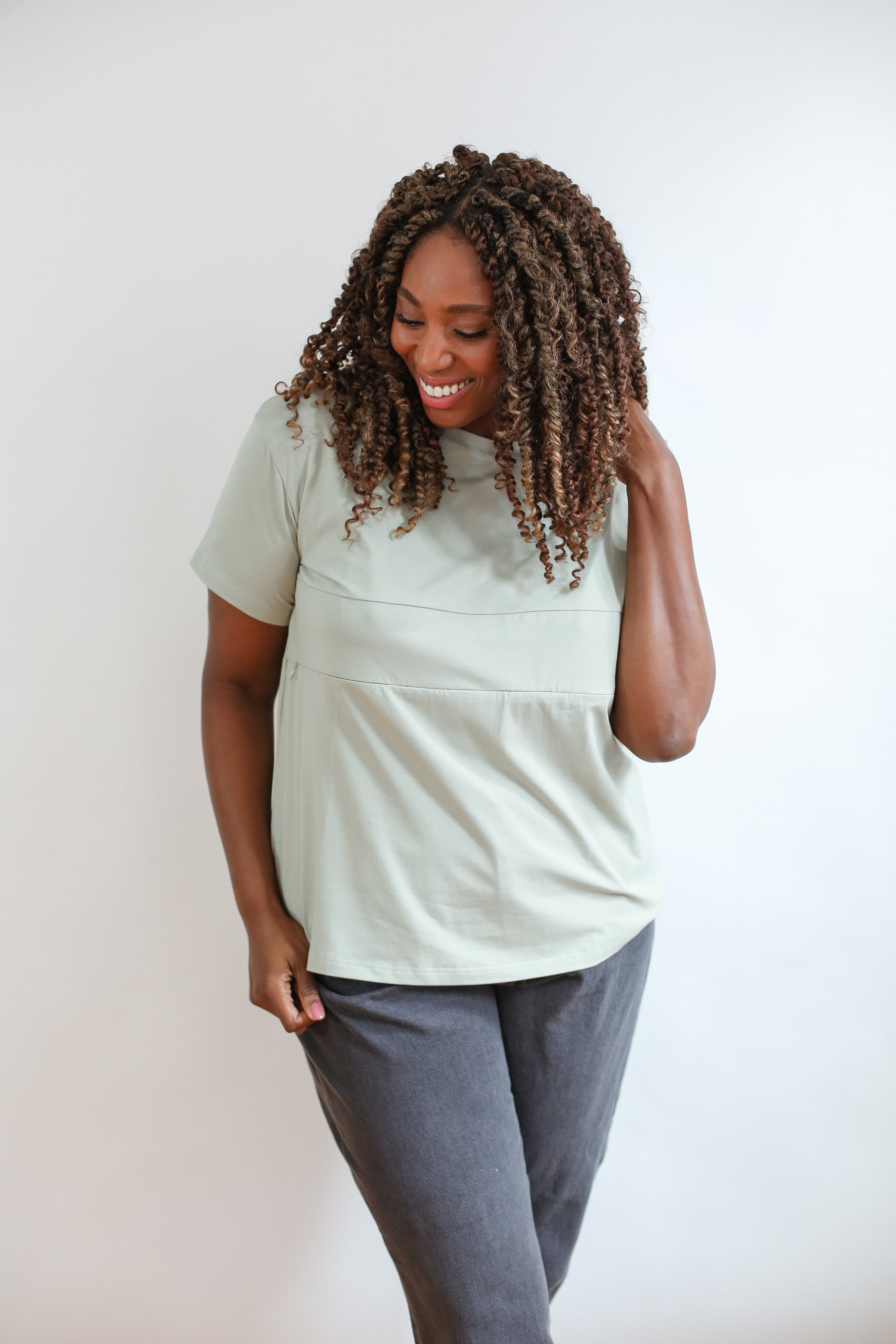 Full Zip Breastfeeding Tee | Milk & Baby