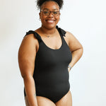 Ribbed One Piece Tie Shoulder Breastfeeding Swimsuit | Milk & Baby