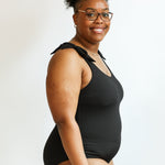 Ribbed One Piece Tie Shoulder Breastfeeding Swimsuit | Milk & Baby