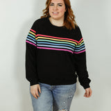 Six Stripe Invisible Zip Breastfeeding Sweatshirt