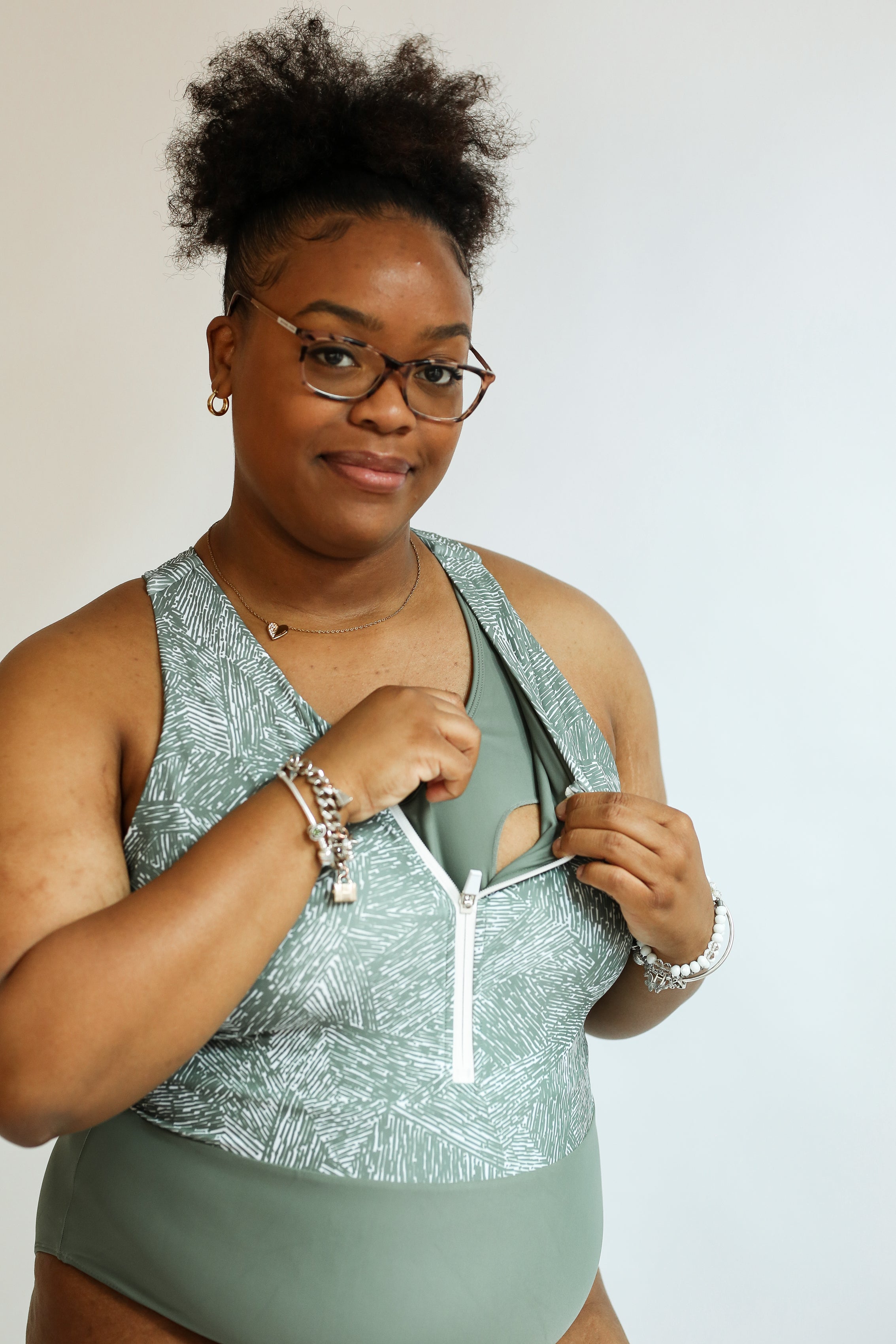 One Piece Zip Up Breastfeeding Swimsuit | Milk & Baby