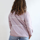 Relaxed Fit Invisible Zipper Breastfeeding Sweatshirt with Piping