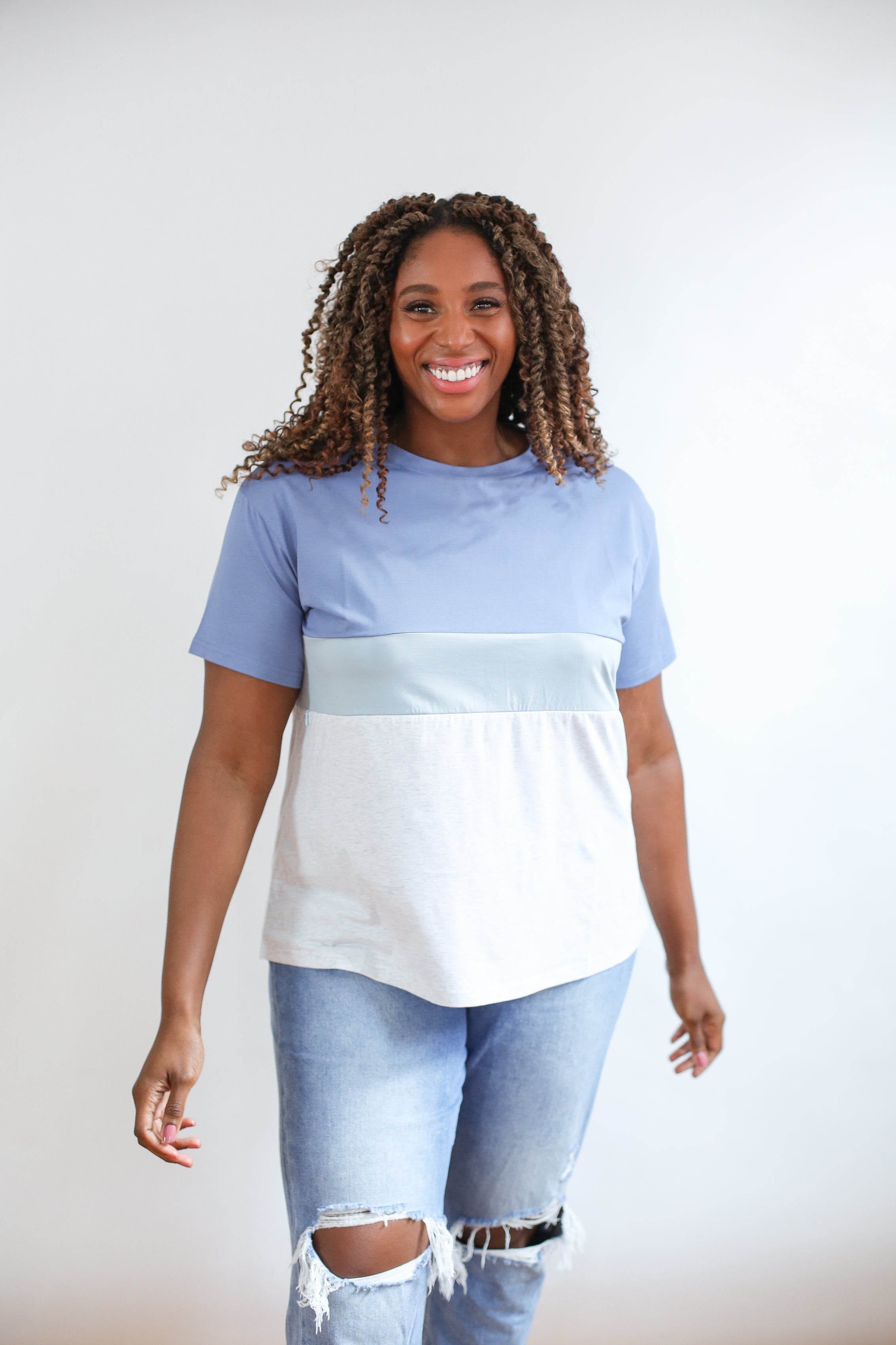 Full Zip Breastfeeding Tee | Milk & Baby