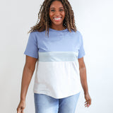 Full Zip Breastfeeding Tee | Sky Blue