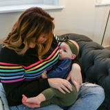 Six Stripe Invisible Zip Breastfeeding Sweatshirt