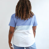 Full Zip Breastfeeding Tee | Sky Blue